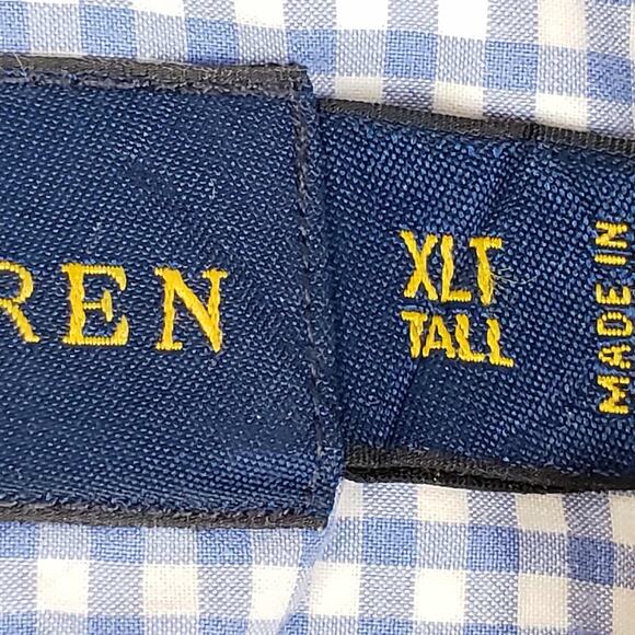 Polo Ralph Lauren Shirt Men's Size XLT Blue Gingham Pink Pony Button Down LS - Picture 11 of 14